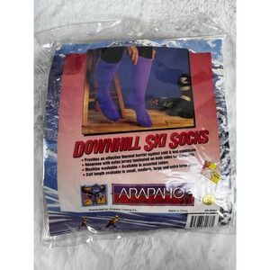 New Vintage ARAPAHO Downhill Ski Socks Purple Size Small Women's 6-8; Men's 5-7